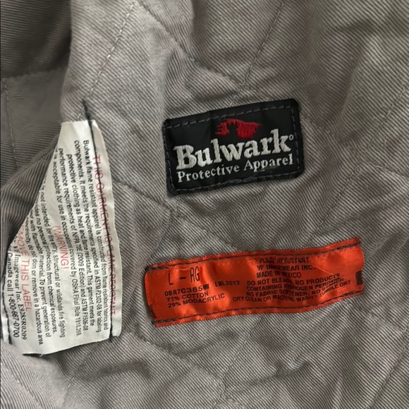 BULWARK Insulated Navy Blue Workwear Jacket - with zip extra layer - men's LARGE - Picture 9 of 10